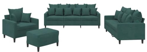 ZIRLANLV Sofagarnitur 3-TLG., Sessel Couch mit Kissen, Sofa Wohnzimmersofa mit Armlehnen, Couchgarnitur Designsofa Sitzmöbel Polstermöbel (mit Kissen und Fußhocker)