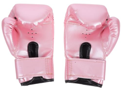 Guantoni da Boxe per Bambini Rosa in PU Interno Spugna | Allenamento al Sacco e Pratica in Palestra, Vestibilità Regolabile, Assorbenza Ottimale e Design Raffinato