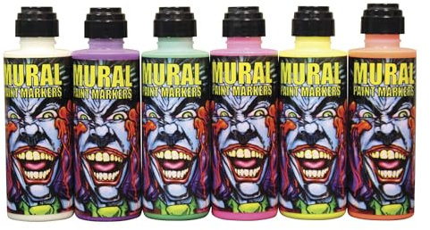 Chroma Mural Paint Marker Set of 6 Neon/Glow in The Dark