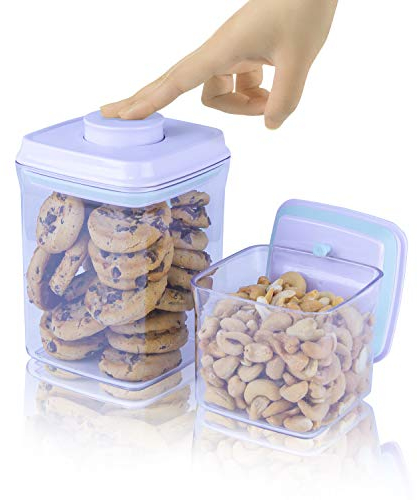 iChewie - BopTop Set di 2 contenitori ermetici per alimenti – Contenitore meccanico in silicone – senza BPA impilabile – 500/1500 ml