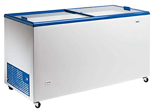 MBH - Arcón congelador profesional 130 cm y 390 litros con puertas correderas de cristal. Congelador horizontal industrial de bar, restaurante y hostelería.