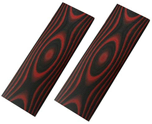2 Stücke G10 Messer Scales Handle Material,Knifemakers Sword DIY Slabs Grips Micarda Slab Material (Schwarz&Rot)