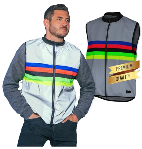 GOFLUO Darkchamp XS - Ärmellose Reflektierende Weste - Atmungsaktive Schweißresistente Jacke mit Tasche - High-Visibility Jacke für Laufen, Gehen & Radfahren