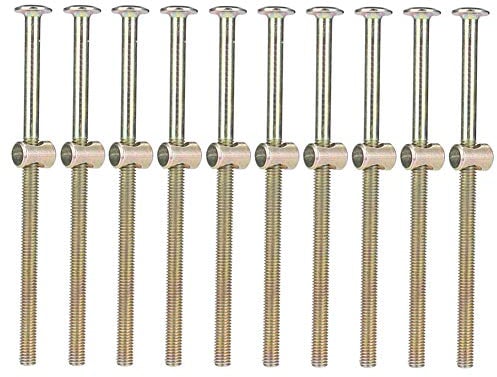 Carbon Steel Furniture Bolts and Nuts, 10Pcs M6x120mm Hex Drive Socket Cap Screws with 6mm Barrel Nuts