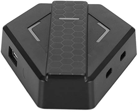 ASHATA Adapter Tastatur und Maus Konverter, kabelgebundener Tastatur- und Mausadapter FPS Spiel Verbindungskonverter für X-360/X-1/P3/P4/für Switch(schwarz)