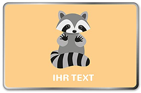 STEMPEL-FABRIK – personalisierte Metalldose eckig (20x13x5 cm | Waschbär) mit Namen – bedruckte Geschenkdose für Kinder – Keksdose mit Tiermotiv – Vorratsdose für Kekse, Plätzchen, Kaffee, Tee uvm.