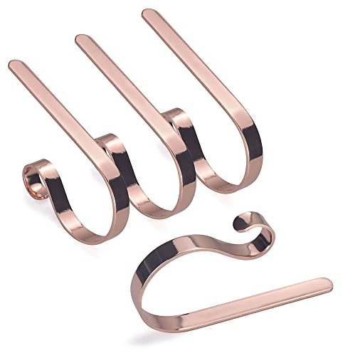 AOKLANT Weihnachtsstrumpf Halter 4-teiliges Set.Mantle Weihnachts Strumpf Halter,Rutschfester Verstellbarer Strumpf Haken