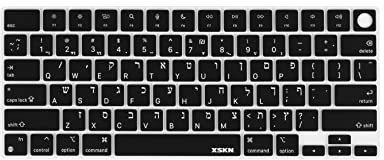 XSKN Hebrew Black US Version Silicone Keyboard Cover Skin for 2021 MacBook Pro M1 Pro / M1 MAX Chip 14.2 inch with Touch ID A2442 MacBook Pro M1 Pro / M1 MAX Chip 16.2 inch with Touch ID A2485