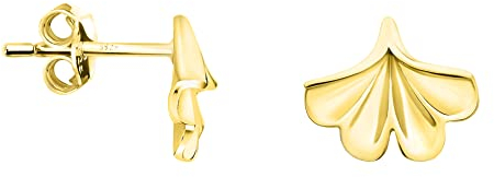 SOFIA MILANI - Damen Ohrringe 925 Silber - vergoldet/golden - Ginkoblatt Ohrstecker - E1276