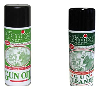 BushWear Napier Gun Cleaner & Oil Spray Bundle – 2 x 300ml Aerosols | Cleans, Lubricates & Protects All Firearms & Airguns | Non-Degreasing, Safe on Wood & Finishes
