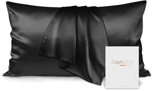 Joyhabit Seidenkissenbezug 40x80, Schwarz, 16MM Silk Pillowcase aus 100% Bio Maulbeerseide, Super für den Schutz der Haarqualität und der Haut
