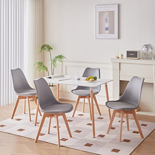 GrandCA HOME sa de Cocina Rectangular Estructura de Empalme Escritorio y Sillas de Cocina Gris