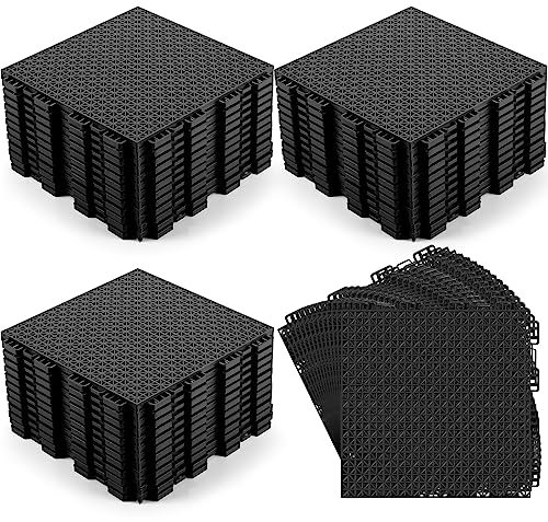 Thyle Lot de 50 tapis de drainage emboîtables en caoutchouc antidérapant pour garage, salle de bain, terrasse, douche - 25,4 x 25,4 cm