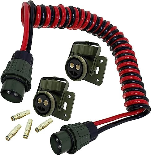 SERTPLAS NATO-Spiralkabel 24 V 35 mm² 4 m – 2 x mit NATO-Steckern – für LKW VG96917