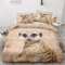 Erdmännchen Bettwäsche 135x200 2 teilig - Tier Bettbezug, Sommer Bettwäsche-Sets, Weich & Bügelfrei Mikrofaser Wendebettwäsche und 1 Kissenbezug 80x80 mit Reißverschlus R3-&-64