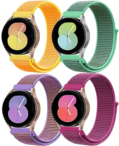 20mm Nylon Armband für Samsung Galaxy Watch 6/5/4/7/FE 40mm 44mm/Watch 4/6 Classic 47mm 43mm 46mm 42mm/5 Pro 45mm/Active 2,4ST Sport Uhrenarmband für Garmin Vivoactive 3/5/venu 2 plus/Venu sq 2 Band