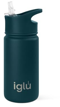 iglu Reusable Water Bottles | Premium Double Walled Stainless Steel | Vacuum Insulated | 24 Hours Cold & 12 Hours Hot | Sweatproof & BPA Fre | Great Eco-Friendly Gifte (Atlantis, 450ml)