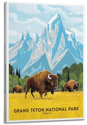 Vintage Tier Poster Strong Yak Dekorative Leinwand Familie Schlafzimmer Kunstwerk Bild Gemälde 20 x 30 cm