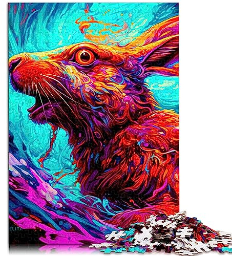 Rabbit 1000 piece jigsaw puzzles for adults & kids Wood Jigsaw for Adults& Teens Age 12 Years Up 19.7x29.5inch