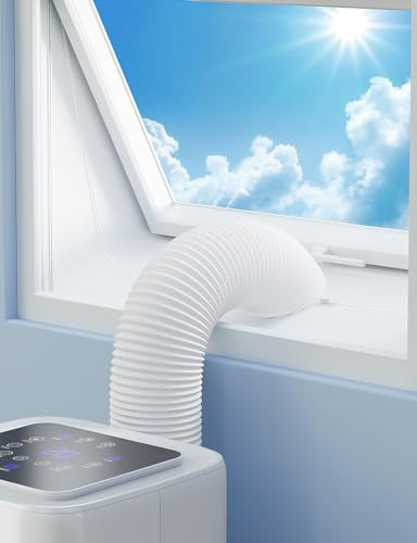 Portable Air Conditioner Window Seal Kit/Waterproof/Hot Air Stop/No Drilling with Zip and Adhesive Fastener, 158 Inch/4 Meters