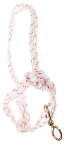 YARNOW Bullenzaum Schafhalfter Rinderhalfter Gebissloses Zaumzeug Trainingshalfter Traktionshalfter Für Rinder Polyseil Hackamore Für Pferde Lama Halfter Nylon Halsband Weben Weiß