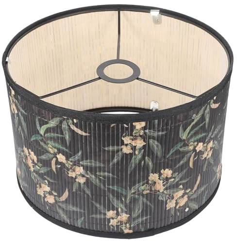 ABOOFAN Geflochtener Lampenschirm Aus Holz Ersatz Für Mittelgroße Trommel-Lampenschirme Übergangs-Lampenschirm In Spinnenform In Zylinderform Für Kronleuchter Tischlampe 30 Cm