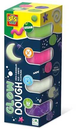 SES Creative 00516 Feel Good Knete-Glow (4x90gr), Mehrfarbig