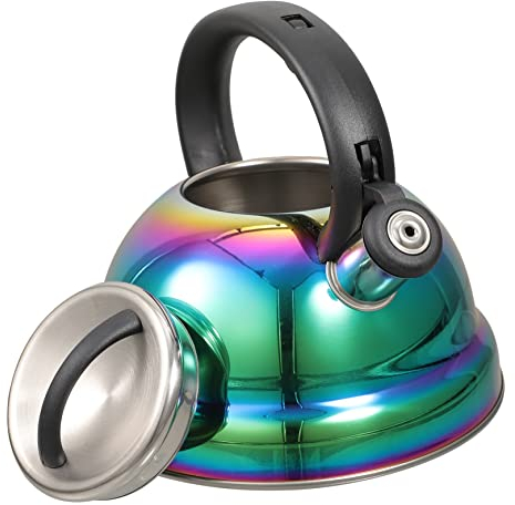 Tetera con calentador Tetera de metal Tetera con silbido de acero inoxidable Tetera floreciente Tetera de té de inducción Estufa Tetera de vidrio superior Tetera con silbido Tetera para hacer té al