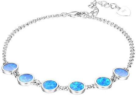KristLand Frauen Armband Handchain Weiß Vergoldet Silber Armband mit Schönen Opal Stein Party Hochzeit Geburtstag Geschenk für Damen Mädchen