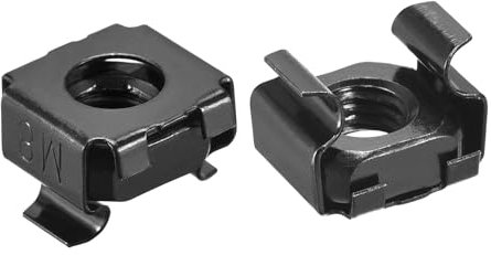 sourcing map Käfigmuttern zum Einrasten, M8 x 1,25 mm, Karbonstahl, für Serverregal, Schrank, 50 Stück