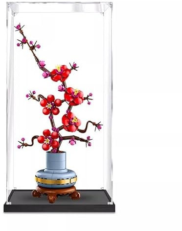 FYHCY Vitrine Acrylique Transparente Compatible avec Le*Go 10369 Fleur de Prunier fière, vitrine Transparente Anti-poussière 20X15X40 cm (modèle Non Inclus) A,3MM