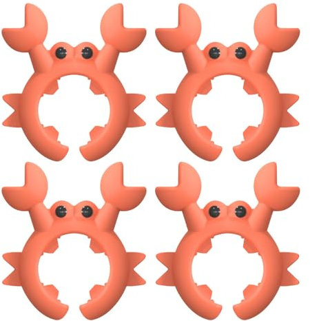 Support de Spatule en Silicone, 4/6 Pcs Repose Cuillères en Forme de Crabe, Mini Porte Couvercle Casserole, Ustensiles de Cuisine Anti-brûlure