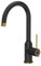 QUADRON Küchenarmatur INGRID Q LINE SteelQ, Mischbatterie 360°, Armatur Küche Edelstahl, QFix-Funktion, Farbe: Schwarz, Höhe: 34 cm, Wasserhahn für Küche, Kopfteil: Keramik, Gold-PVD-Finish