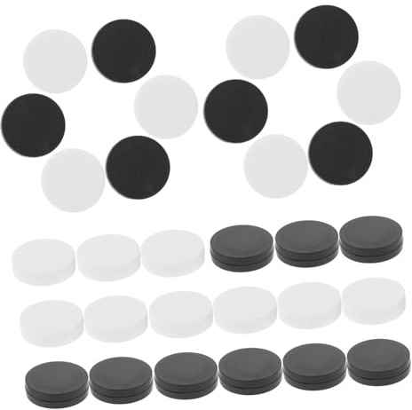 BESTonZON Backgammon Spielfiguren Kunststoff 30 Stück Kompakte 2,5cm Spielsteine Schwarz Weiß Ersatz Dame Figuren für Brettspiele Spielzubehör für Reisen und Freizeit