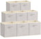 Lifewit Aufbewahrungsbox 8 Stück, Kleiderschrank Organizer, Faltbare Körbe Aufbewahrung, Ordnungsboxen mit Griffen, Storage Boxes für Kleidung, Handtücher, Bücher, 33 x 33 x 31.5 cm, Hellgrau