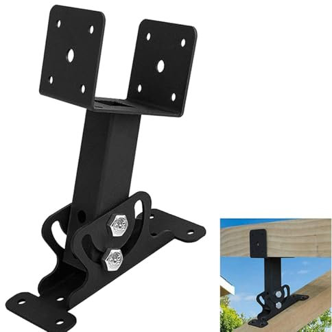 Pergola Roof Riser, Carbon Steel Roof Riser Brackets for Patio Cover, Adjustable Pergola Roof Riser Beam Brackets for Gazebo Roof Patio Pergola, Saddle Roof Bracket