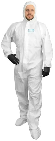GLAESERclean | Einweg-Schutzanzug ProtectPro 2 | Schutzanzug Kategorie 3, Typ 5B+6B | 50 Stück (3XL)