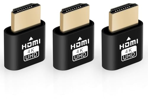 AXFEE 3PCS HDMI Dummy Plug, 4K@60Hz 1080P Display Emulator Tragbare,Schwarz | Kabelloser HDMI Adapter für Monitore, geeignet für HDMI 2.0, kompatibel mit Windows Mac OSX Linux, keine Treiber erforderlich