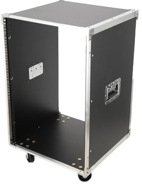 ECUTEE Server Cabinet 16U Network Equipment Rack Load Capacity 200 kg, Network Rack Cabinet for CD/DVD Controller Speaker Microphone Rack Parts Audio Devices, with 4×3 Industrial Wheels