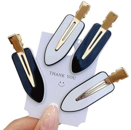 1/2/4 pezzi professionale senza cuciture fermagli per capelli senza pieghe per trucco mollette per salone di parrucchiere accessori fissi (06)