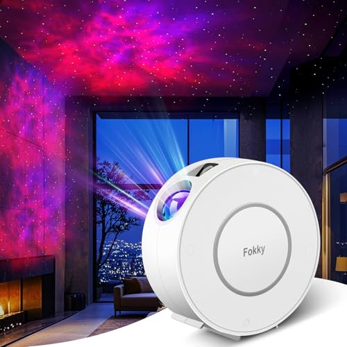 Fokky Sternenhimmel Projektor, Sternenprojektor mit Intelligente Sprach- und APP-Steuerung, WLAN Galaxy Projector mit Timer, Galaxy Projector für Kinder Erwachsene Party Dekoration