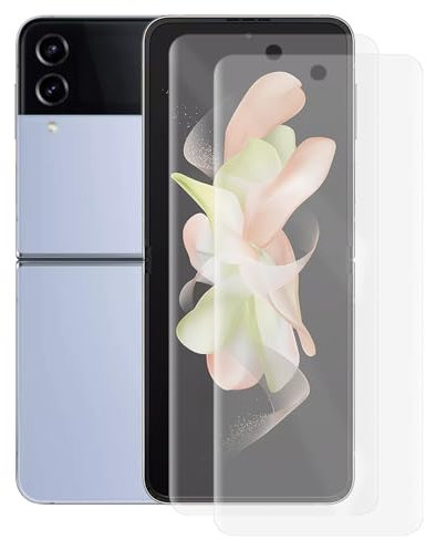 Huybaa Protection d'écran 3D antireflet 2 pièces pour Z Flip 5, auto-réparatrice, installation sans bulles, résistante aux chocs et aux rayures