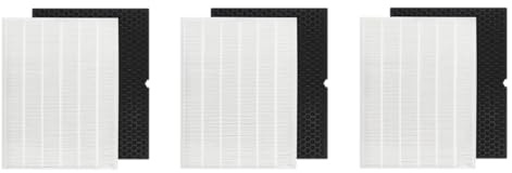 116130 Replacement Filter H for Winix 5500-2 AM80 Plasmawave Air Purifier, True HEPA Filter and Activated Carbon Filter Combo Pack 3×True HEPA Filters + 3×Activated Carbon Filters
