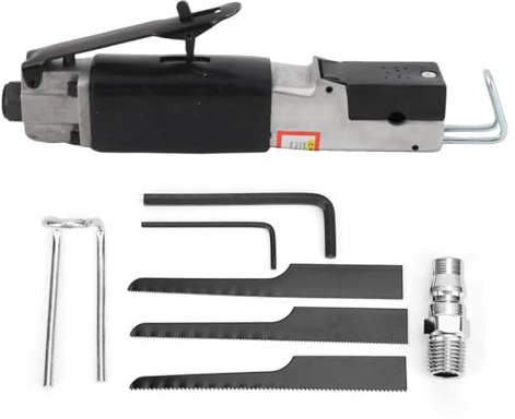 Pneumatic Reciprocating Saw Soft Rubber Handle Cutting Air Tool with Wrench Saw Blade for Workshop Garage