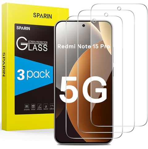 SPARIN 3 Stück Panzer Schutz Glas für Xiaomi Redmi Note 15 Pro 5G nicht 4G | 9H Härte Schutzfolie für Redmi Note 15 Pro 5G 6,83 Zoll, HD Displayschutzfolie,Anti-Kratzen