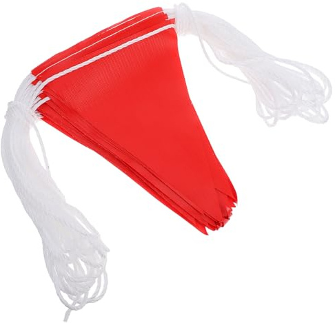 Wimpelbanner 30m aus PVC als Sicherheitsfahnen für Warnbereiche | Rot, Leicht und Faltbar, für Sportveranstaltungen und Isolationszonen, Hohe Zuverlässigkeit
