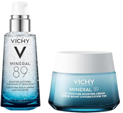 VICHY | Minéral 89 Set | Täglicher Booster 50 ml + Feuchtigkeits-Boost Creme 72H 50 ml | Langanhaltende Feuchtigkeitspflege für das Gesicht | Stärkt die Feuchtigkeitsbarriere der Haut
