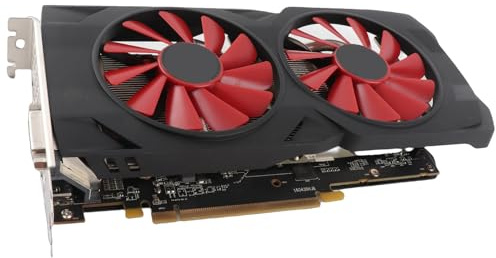 TICFOX Scheda grafica AMD Radeon RX 580, 8 GB, GDDR5, 256 bit, 2048SP, con scheda grafica PCI Express 3.0 x16, doppia ventola con 3 DisplayPort DisplayPort, 1 interfaccia multimediale HD per computer
