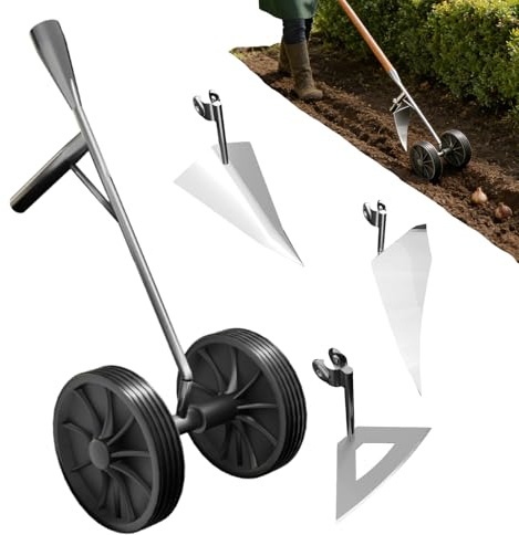 Huxibai Binette de Jardin Manuelle,Outil Multifonction pour aérer la Terre avec Double Roue - Outil à Main pour Le Jardinage,pour Hommes, Maris, Grands-pères, jardiniers, Agriculteurs