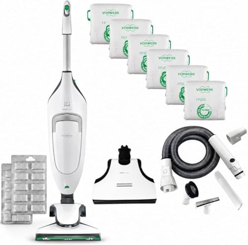 Aspirapolvere Folletto VK220S + HD65s + EB420s + 6 SACCHETTI e 12 PROFUMI TUTTO NUOVO e ORIGINALE + KIT TUBI COMPATIBILE - Scopa Elettrica Potente Con Turbo - 900 W - per Parquet,Tappeti e Piastrelle